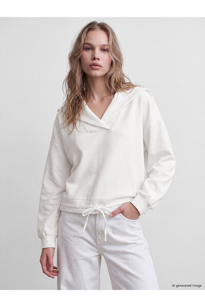 LC Waikiki I Denizci Roba Collar Waist Tie Women's Sweatshirt from Freezen Store