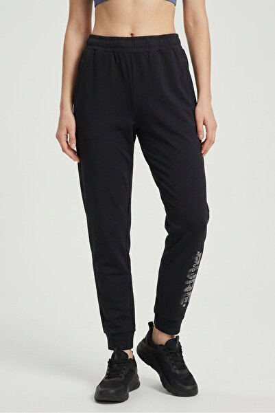 Anta Women Regular Fit Graphic Print Outdoor Track Pants, Black