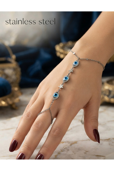 stainless steell Silver Color Eye Protection Amulet Star Steel Shahmeran