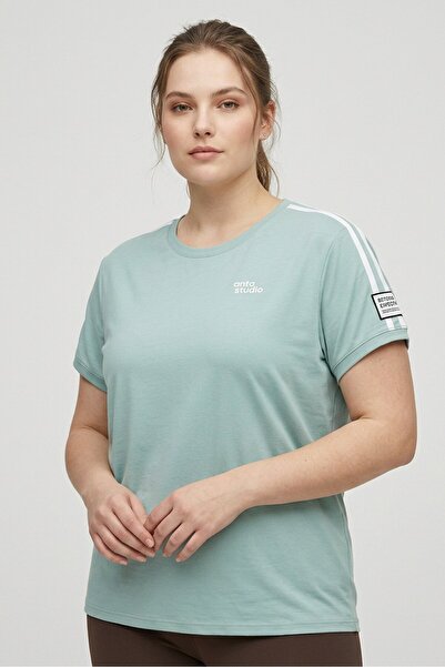 Anta Women Sportswear Fit Short Sleeve Outdoor T-Shirt, Light Fog Green