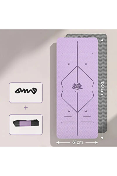 Arabest Light Purple & Light Gray Yoga Mat 183×61×0.6cm,Home Fitness Exercise...