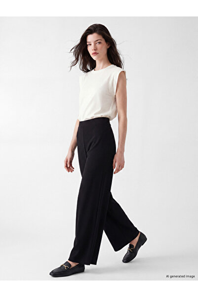 LC Waikiki I High Waist Wide Leg Crepe Women's Trousers from Freezen Store