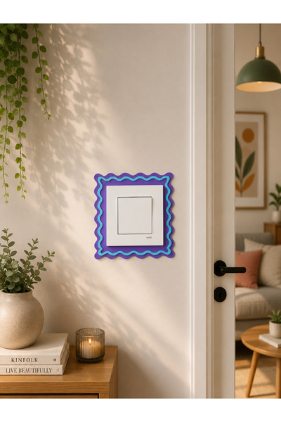 3dvectory Dalgalı Dekoratif Işık Anahtar Çerçevesi 8,1 × 8,3 cm