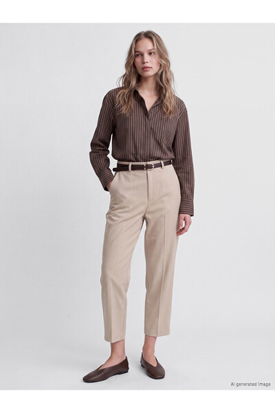 LC Waikiki I Beli Belted Women's Fabric Trousers from Freezen Store