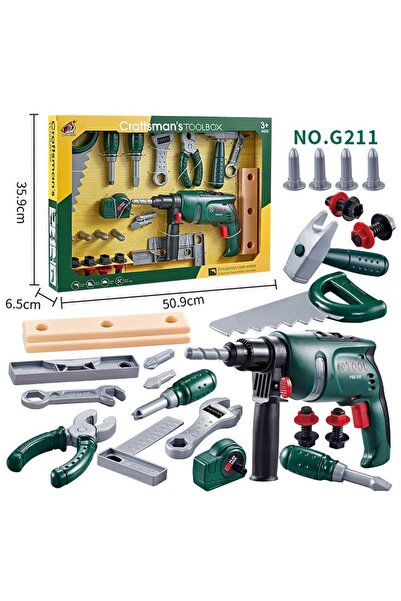 Arabest G211 Kids Electric Toy Drill Set 5‑Pack,Simulation Pretend Play Const...