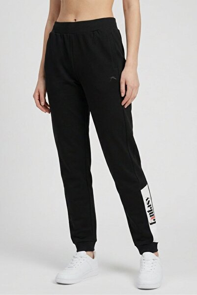 Anta Women Regular Fit Outdoor Track Pants, Black