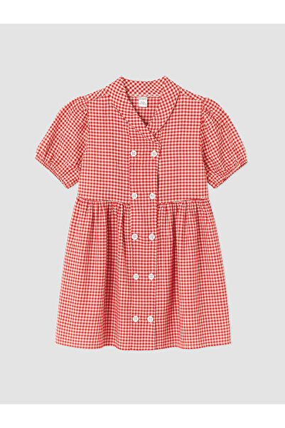 LC Waikiki I V Dikim Checkered Embroidered Girl's Dress from Freezen Store