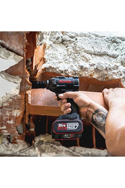 Kress KUB30.2SET 20Volt/4.0Ah. Li-ion Çift Akülü 300Nm Kömürsüz Profesyonel Şarjlı Somun Sıkma + 4 P