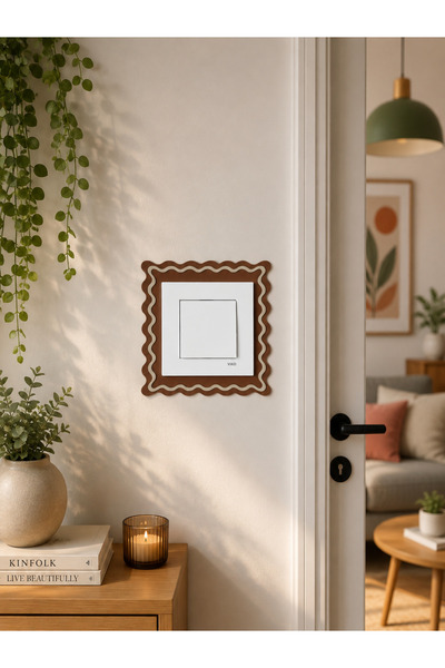 3dvectory Dalgalı Dekoratif Işık Anahtar Çerçevesi 8,1 × 8,3 cm