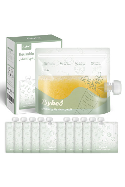 BYBEO Reusable Baby Food Pouches for Toddlers, Refillable Squeeze Pouches, BP...