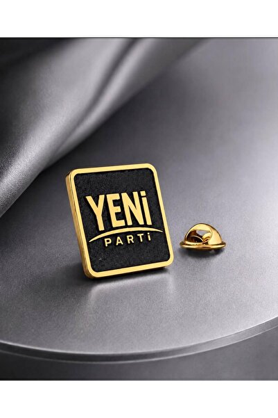 Kuyumcudan Yeni Parti Özel Tasarım Altın Kaplama Kare Yaka Rozeti