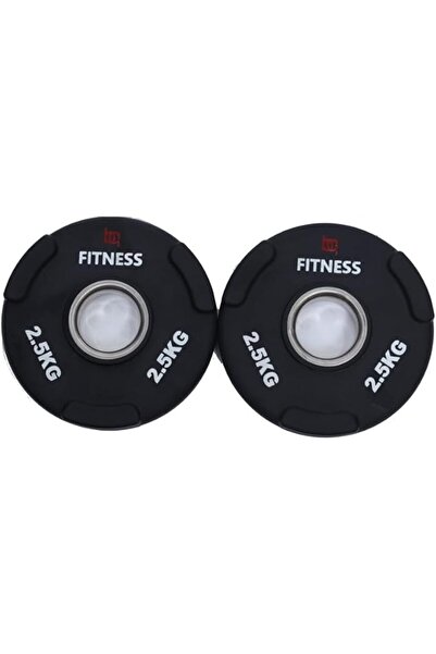 bq fitness Weight Plate, 2.5kg 2 Pieces, Olympic Grip Holes, Black, Rubber Co...