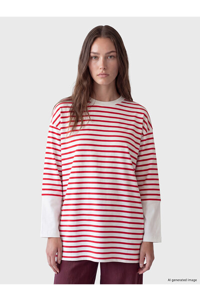 LC Waikiki I Sıfır Roba Yaka Striped Women's Tunic from the Freezen Store