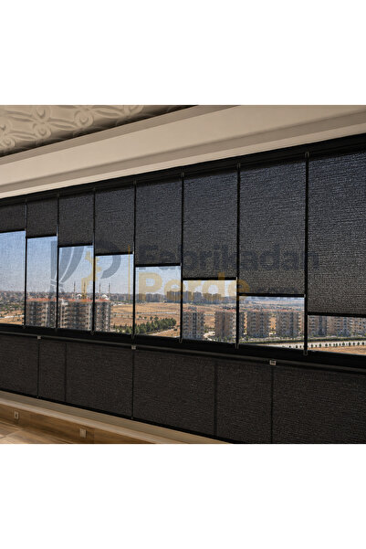 Wintur Perde Siyah Plise Perde Cam Balkon Pencere Perdesi