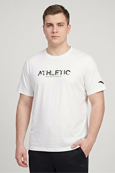 Anta Men Regular Fit Short Sleeve Outdoor T-Shirt, White