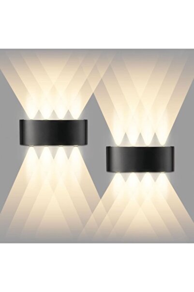 Morvena Picks Lampă de perete cu LED - 8 wați - lumină albă caldă - negru - g...