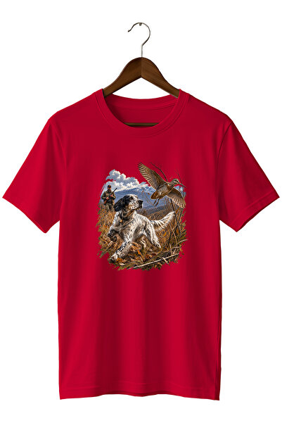 remonz Exclusive Wild Nature Çulluk Setter Illustrated Printed Premium T-Shirt
