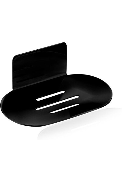 Morvena Picks Pachet 3 Suport negru pentru săpun, 14x8x5cm, cu capac de scurg...