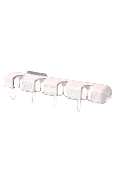 Morvena Picks Clip pentru mop de perete, suport pentru mop baie/WC, alb