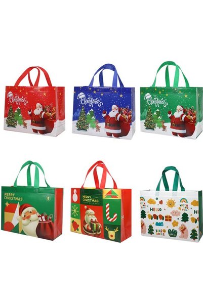 Morvena Picks Set 5 pungi de Craciun - 32 x 25 x 15 cm - Pliabile si reutiliz...