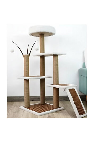 KEKE Luxury 120cm Cat Tree Tower with Scratching Posts Ramp and Interactive T...