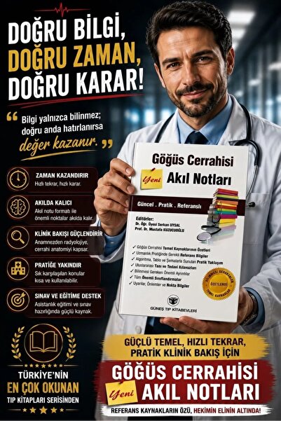 Güneş Tıp Kitabevleri Göğüs Cerrahisi Akıl Notları (QR KODLU VİDEOLU 11 ADET VİDEO)