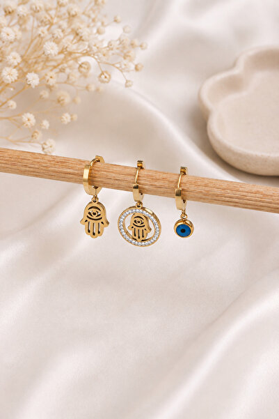 Archhazel Jewelery Fatma Ana Hand Steel Earrings