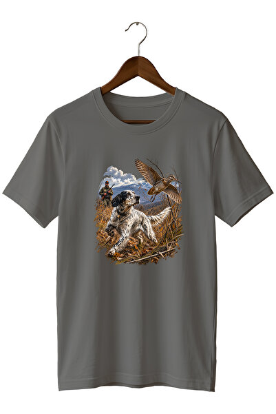 WİDİ Exclusive Wild Nature Çulluk Setter Illustrated Printed Premium T-Shirt