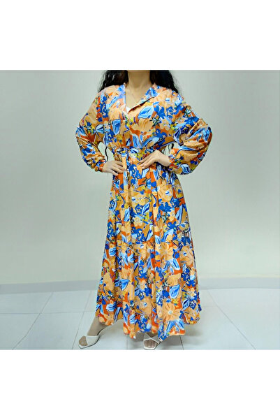 dorbe Women's Floral Standing collar Maxi Dress