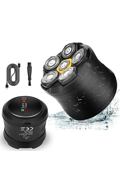 Choice Black Tinsol Titanium Electric Head Shaver for Bald Men 6D Magnetic Ra...