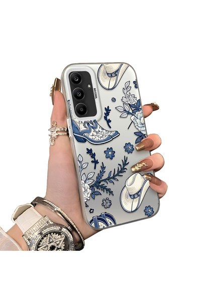 ucuc Samsung Galaxy A25 Compatible Hard Acrylic Back Silicone Edge Lens Prote...