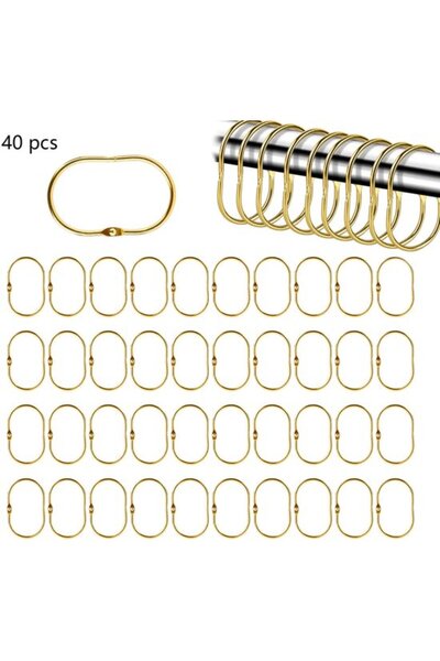 Morvena Picks Inele de perdele, 40 de piese, metal, 3,8*6,5 cm - Potrivite pe...