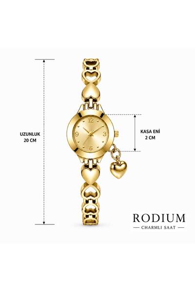 Rodium Women's Wristwatch with Charms