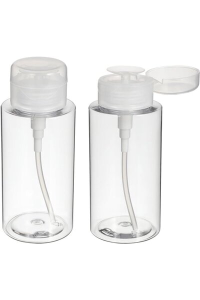 Morvena Picks Flacon pompa gol 200 ml, transparent, dozator push pentru demac...