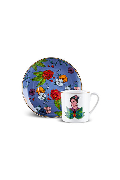 Karaca Frida Tek Kişilik Kahve Fincanı Ve Tabağı Mavi 90 ml
