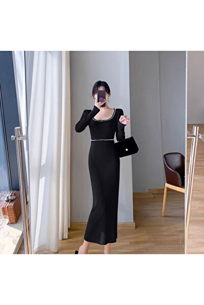 dorbe Women's Bodycon Long sleeve Midi Dress