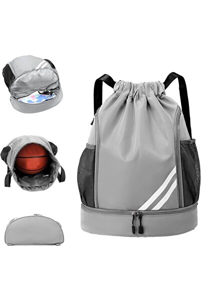 Morvena Picks Piece Gri 45x33x16CM - Rucsac cu șnur - Capacitate mare - Ușor ...