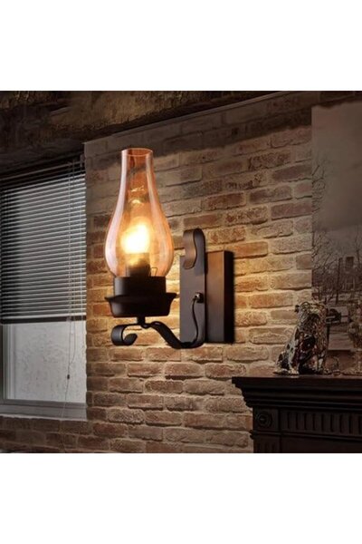 Morvena Picks Lampă de perete în stil rustic - Stil retro country - Sticlă in...