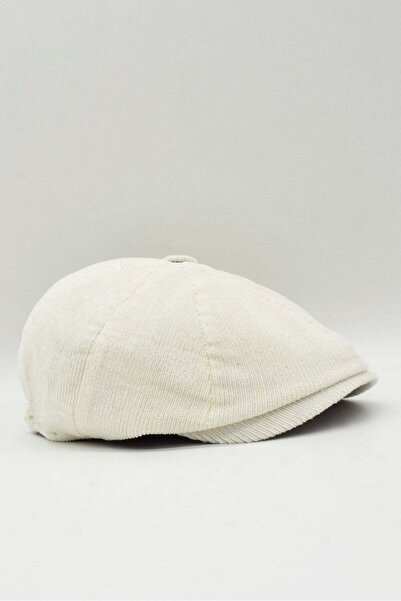 Külah Corduroy English Beanie Hat - Ecru