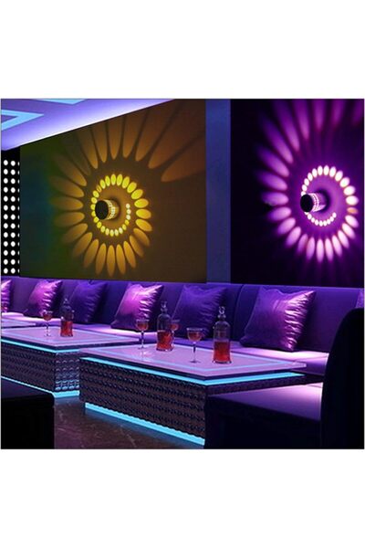 Morvena Picks Pachet de 2 lumini de perete cu orificii în spirală RGB – LED c...