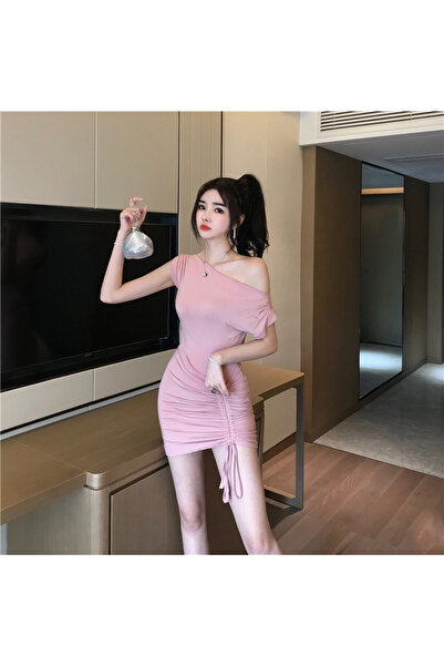dorbe Women's Pink Off-shoulder Mini Dress