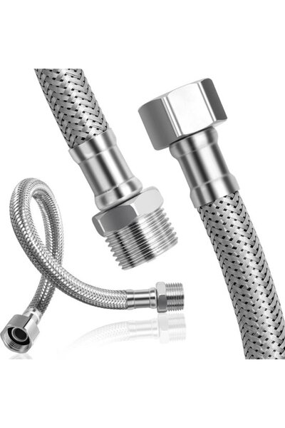 Morvena Picks Furtun flexibil din oțel inoxidabil 3/8 inch - 20 cm pentru buc...
