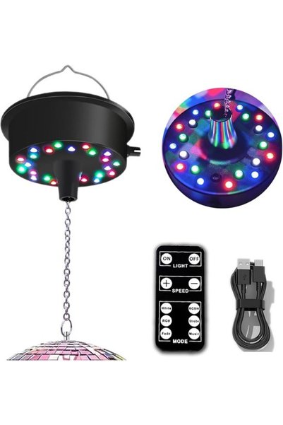 Morvena Picks Motor rotativ cu bile de discoteca controlat de la distanță, vi...