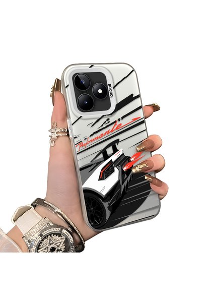 ucuc Realme C51/C53 Compatible Stylish Racing Car Pattern Acrylic Back Panel ...