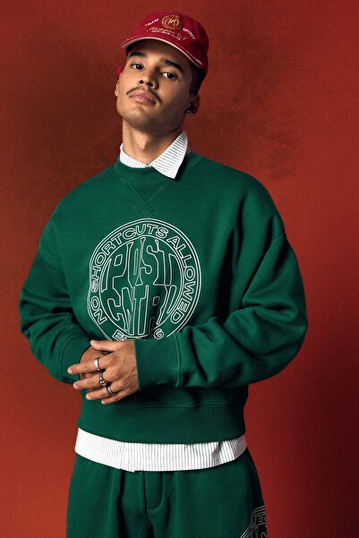 Bershka Bisiklet yaka baskılı sweatshirt