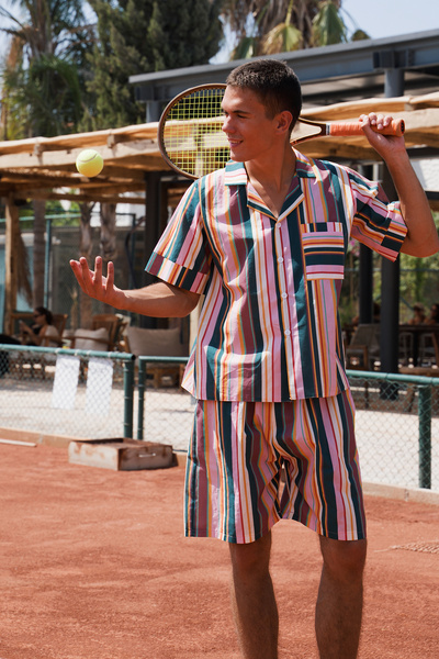 Mita Concept Striped Viscose Men's Pajama Set
