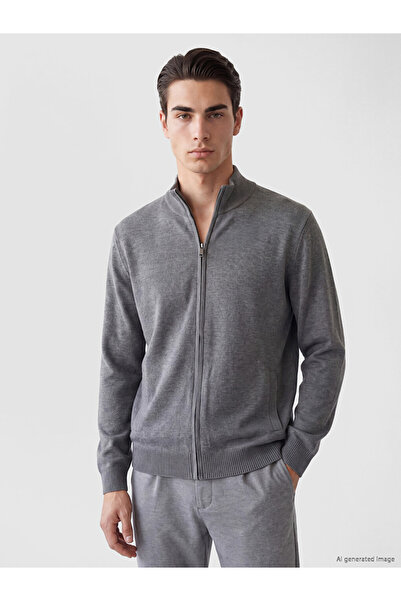 LC Waikiki Rmz Gi̇yi̇m Farkiyla Standard Fit Stand Collar Men's Knitwear Card...