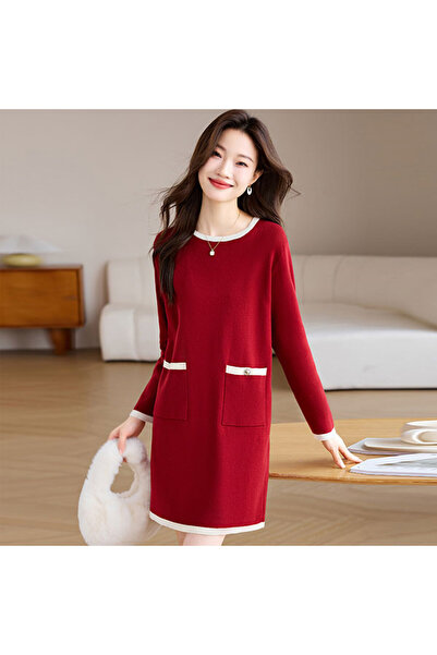 dorbe Women's Red Long sleeve Mini Dress