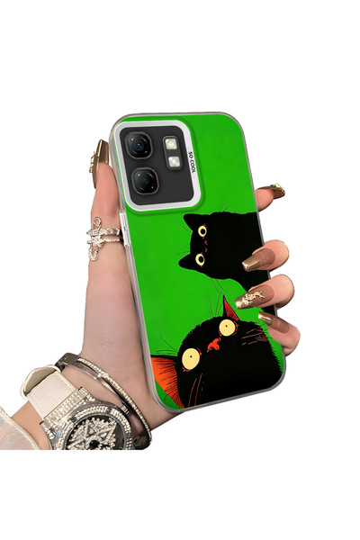 ucuc Infinix Smart 9 Compatible Hard Acrylic Back Silicone Edge Lens Protecti...