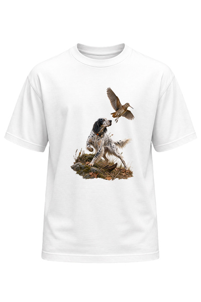 remonz Nature Camping Çulluk Setter Illustrated Printed Premium T-Shirt